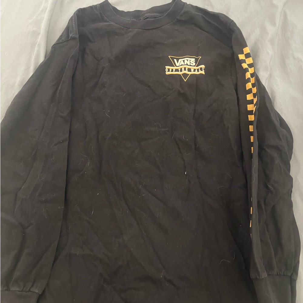 Vans Black Shirt with Orange Logo